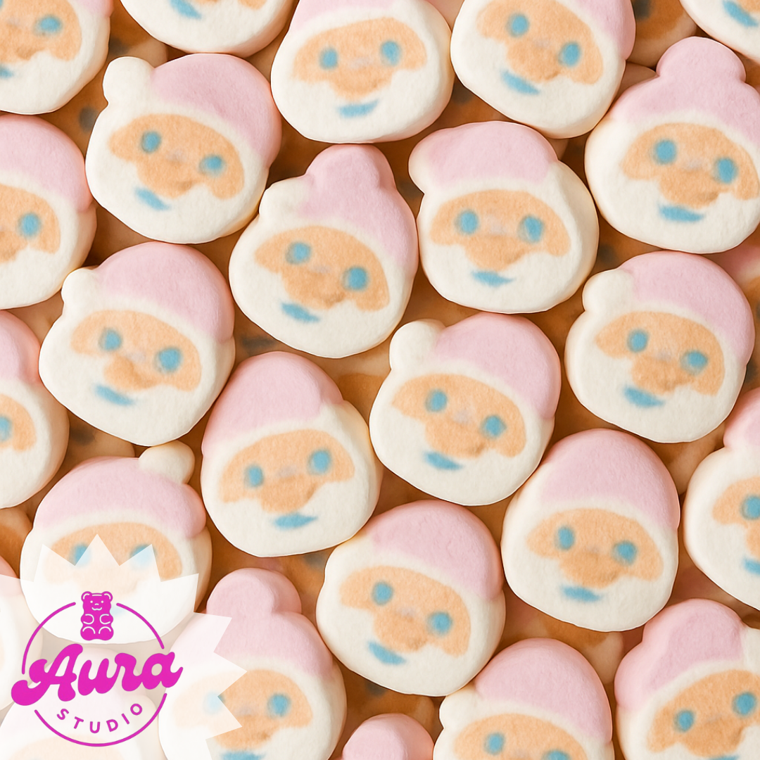 Kalėdų senelio formos zefyrai be glitimo