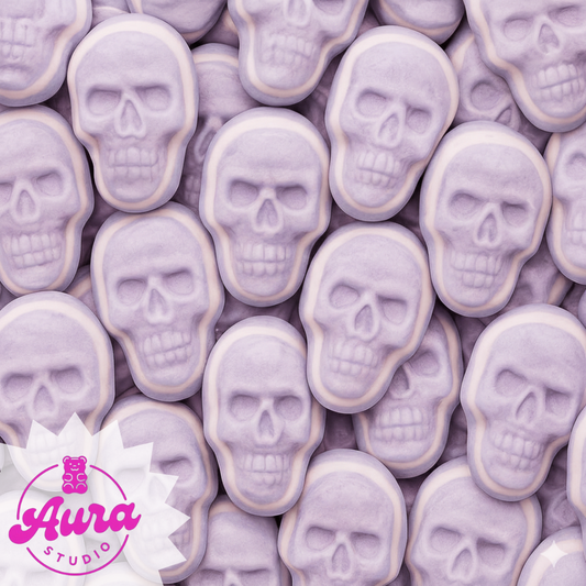 Kaukolių formos guminukai be glitimo